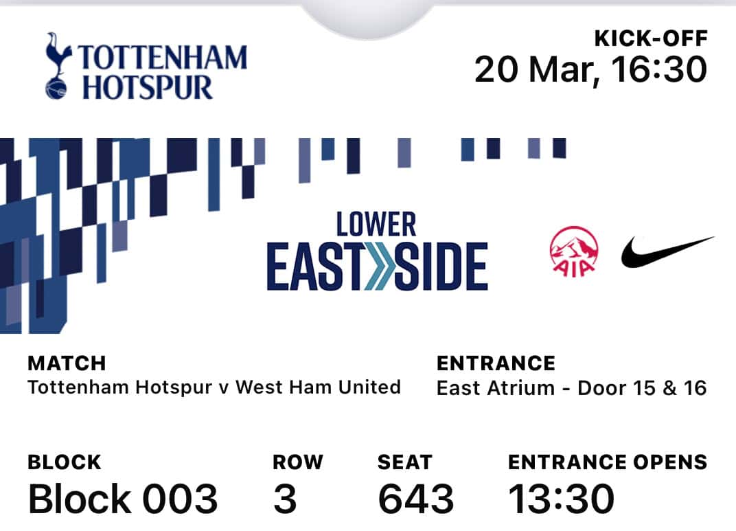 Tottenham Hotspur - West Ham United